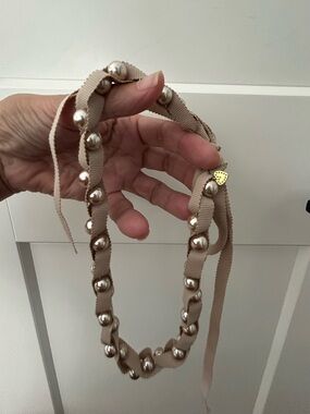 Stella & Dot “Olivia” Ribbon & Pearl necklace